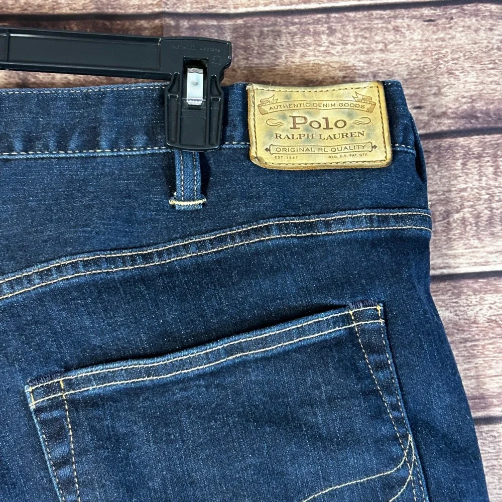Polo Ralph Lauren Hampton Relaxed Straight Jeans Mens 42x32 Dark Wash Denim